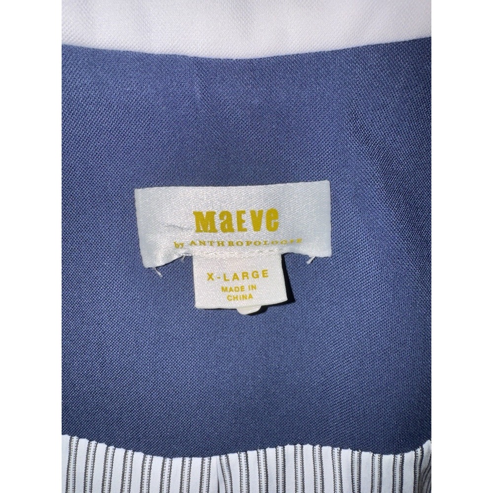 Anthropologie Maeve Colorblock Blazer Blue Green White Size XL‎ - Picture 8 of 11
